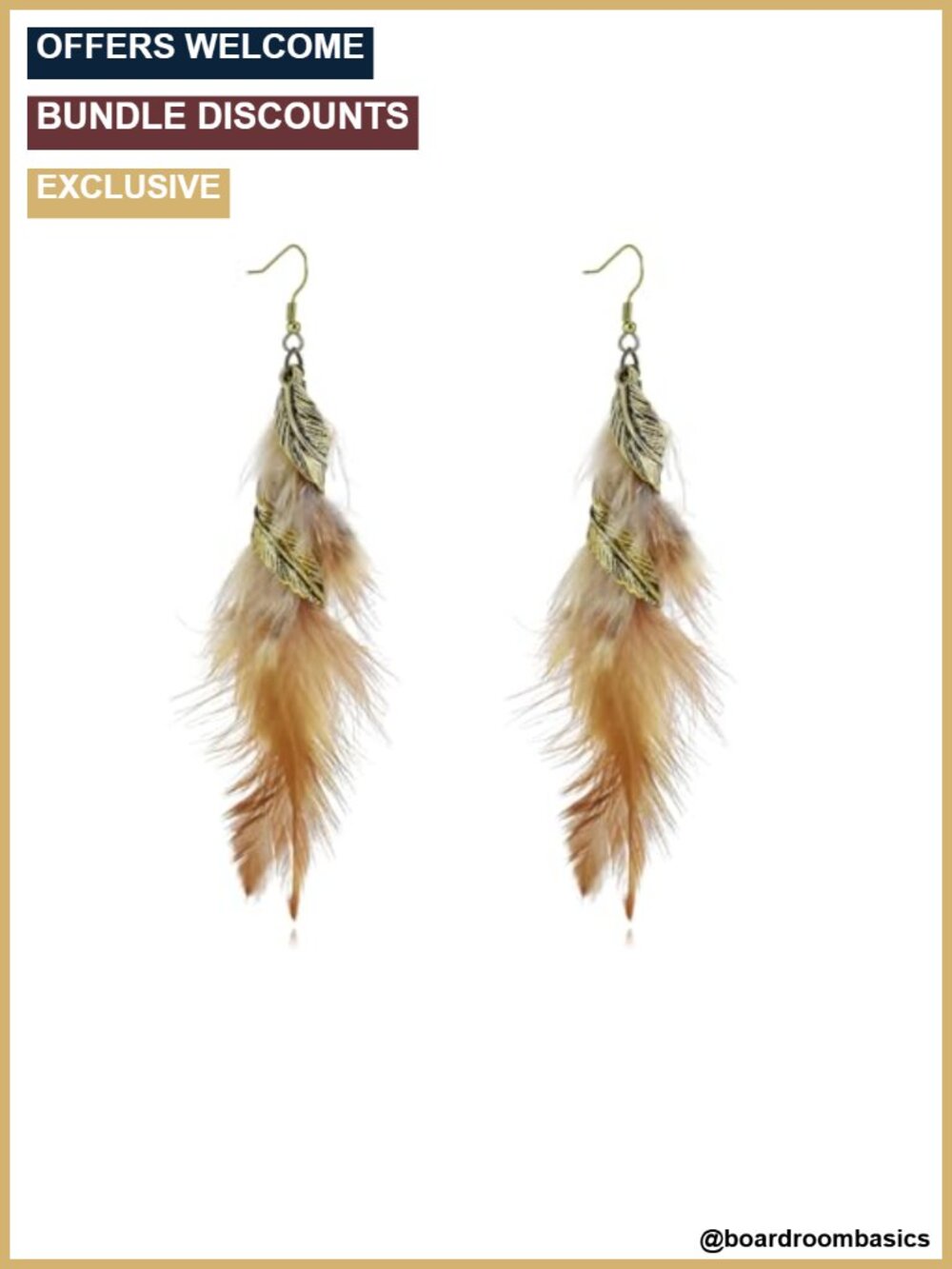 Handmade Bohemian Feather Tassel Dangle Drop Earrings Vintage Punk